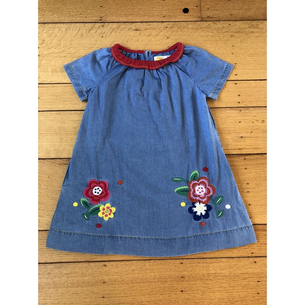 Mini Boden 3-4Y Floral Embroidered Dress